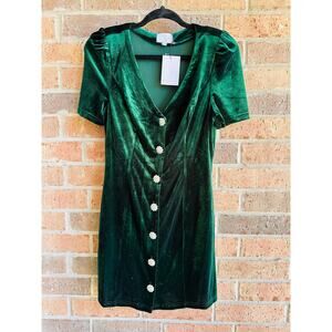 Sugarlips Velvet Button Dress With Pockets Size Small